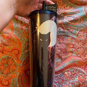 Starbucks black cat glow in the dark tumbler